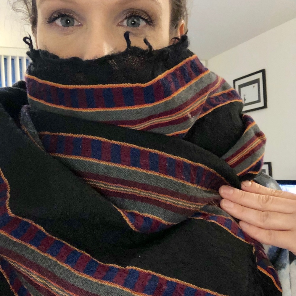 Aritzia Multi Coloured Stripe Scarf